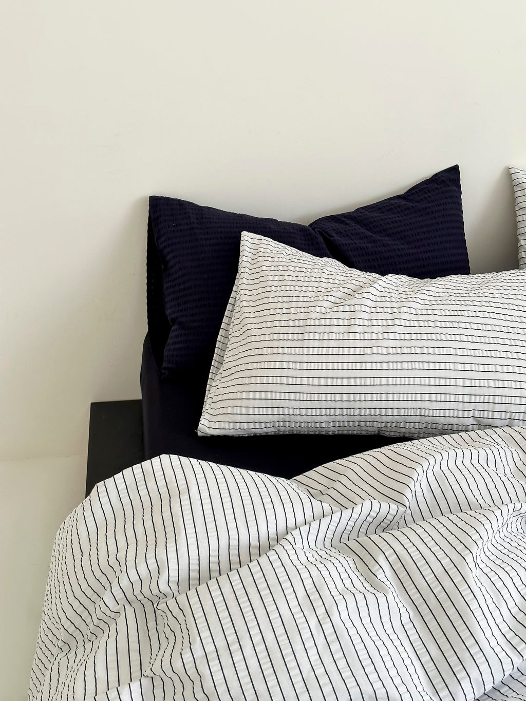 Coastal Mist Stripe Seersucker Duvet Cover