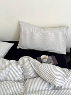 Coastal Mist Stripe Seersucker Duvet Cover