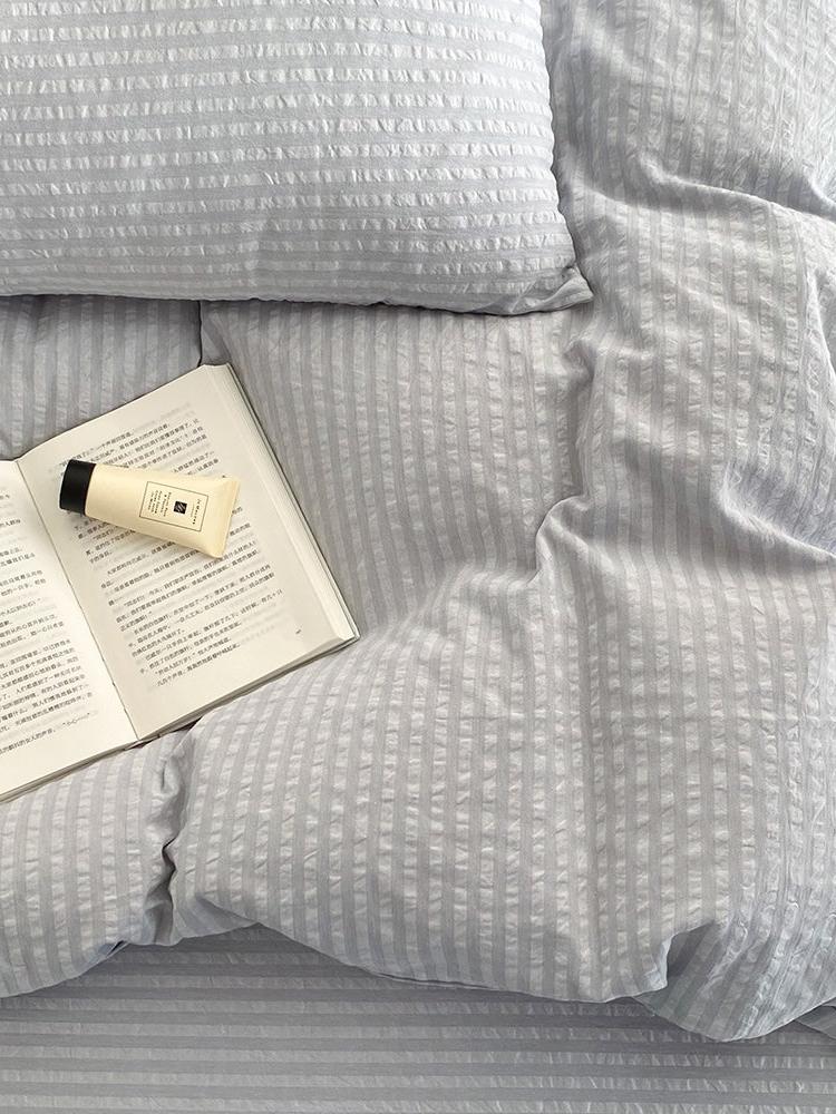 Frostline Stripe Seersucker Duvet Cover