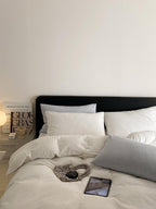 Cloud White Stripe Seersucker Duvet Cover