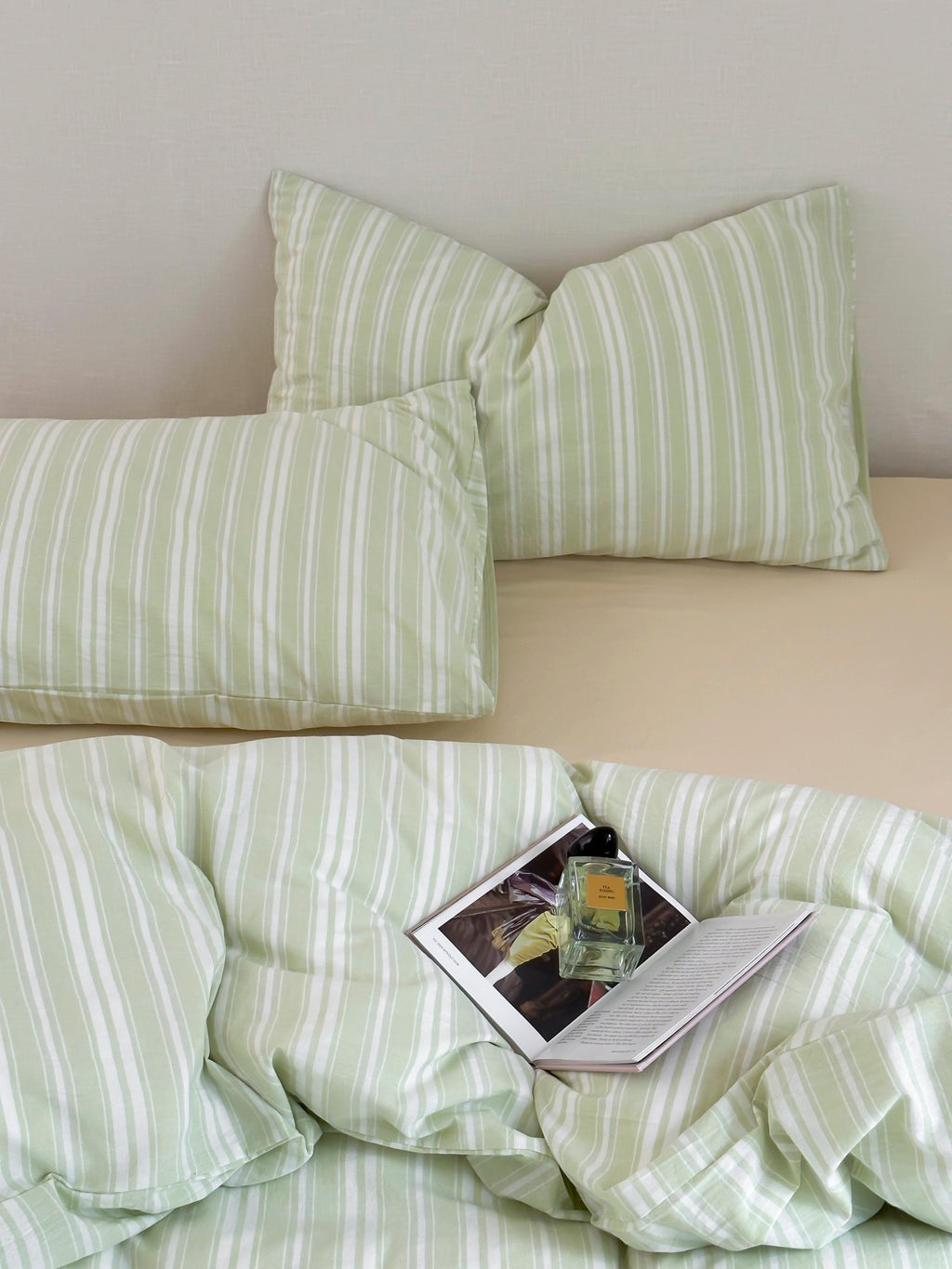 Willow Breeze Stripe Washed Cotton Duvet Cover Set