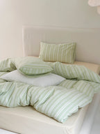 Willow Breeze Stripe Washed Cotton Duvet Cover Set
