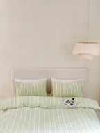 Willow Breeze Stripe Washed Cotton Duvet Cover Set