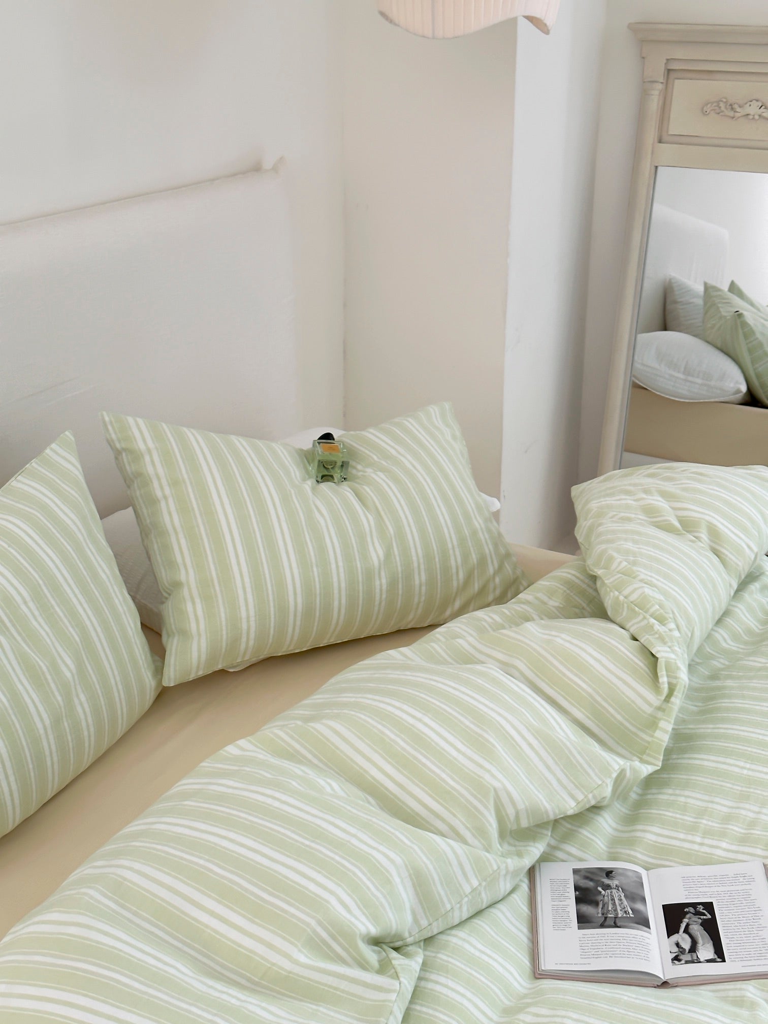 Willow Breeze Stripe Washed Cotton Duvet Cover Set