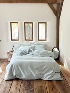 Glacier Vein Jacquard Cotton Duvet Cover -  Aqua