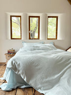 Glacier Vein Jacquard Cotton Duvet Cover -  Aqua