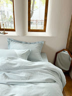 Glacier Vein Jacquard Cotton Duvet Cover -  Aqua