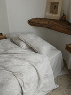 Glacier Vein Jacquard Cotton Bedding Set - Mist Grey