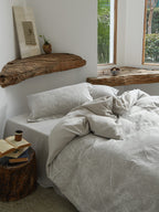 Glacier Vein Jacquard Cotton Bedding Set - Mist Grey