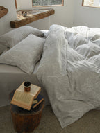 Glacier Vein Jacquard Cotton Bedding Set - Mist Grey
