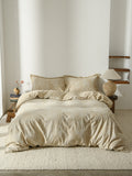 Glacier Vein Jacquard Cotton Bedding Set - Sand Beige
