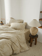 Glacier Vein Jacquard Cotton Bedding Set - Sand Beige