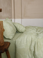 Glacier Vein Jacquard Cotton Bedding Set - Sage Green