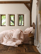 Glacier Vein Jacquard Cotton Bedding Set - Blush Rose