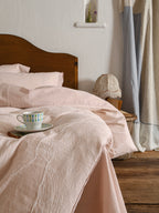 Glacier Vein Jacquard Cotton Bedding Set - Blush Rose