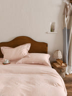 Glacier Vein Jacquard Cotton Bedding Set - Blush Rose
