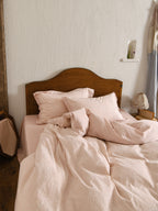 Glacier Vein Jacquard Cotton Bedding Set - Blush Rose