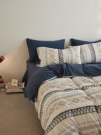 Nordic Fair Isle Jacquard Duvet Cover Set - Blue