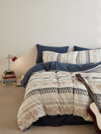 Nordic Fair Isle Jacquard Duvet Cover Set - Blue