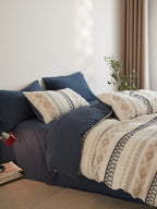 Nordic Fair Isle Jacquard Duvet Cover Set - Blue