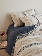 Nordic Fair Isle Jacquard Duvet Cover Set - Blue