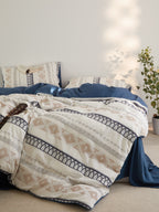 Nordic Fair Isle Jacquard Duvet Cover Set - Blue