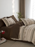 Nordic Fair Isle Jacquard Duvet Cover Set - Beige