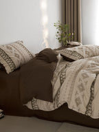 Nordic Fair Isle Jacquard Duvet Cover Set - Beige