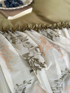 Sage Ruffle Embroidered Bedding Set Breezora