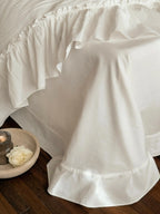 Soft-Grain Jacquard Cotton Ruffle Bedding Breezora