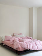 Bubble Pink Stripes Bedding Set - Breezora