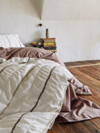 Two-Tone Crinkled Striped Duvet Cover original reference image 1