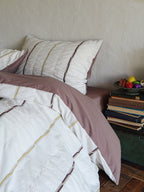 Two-Tone Crinkled Striped Duvet Cover original reference image 3