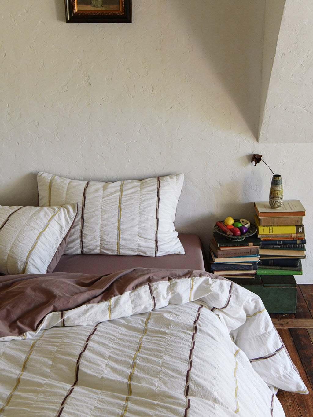 Two-Tone Crinkled Striped Duvet Cover original reference image 4