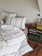Two-Tone Crinkled Striped Duvet Cover original reference image 8