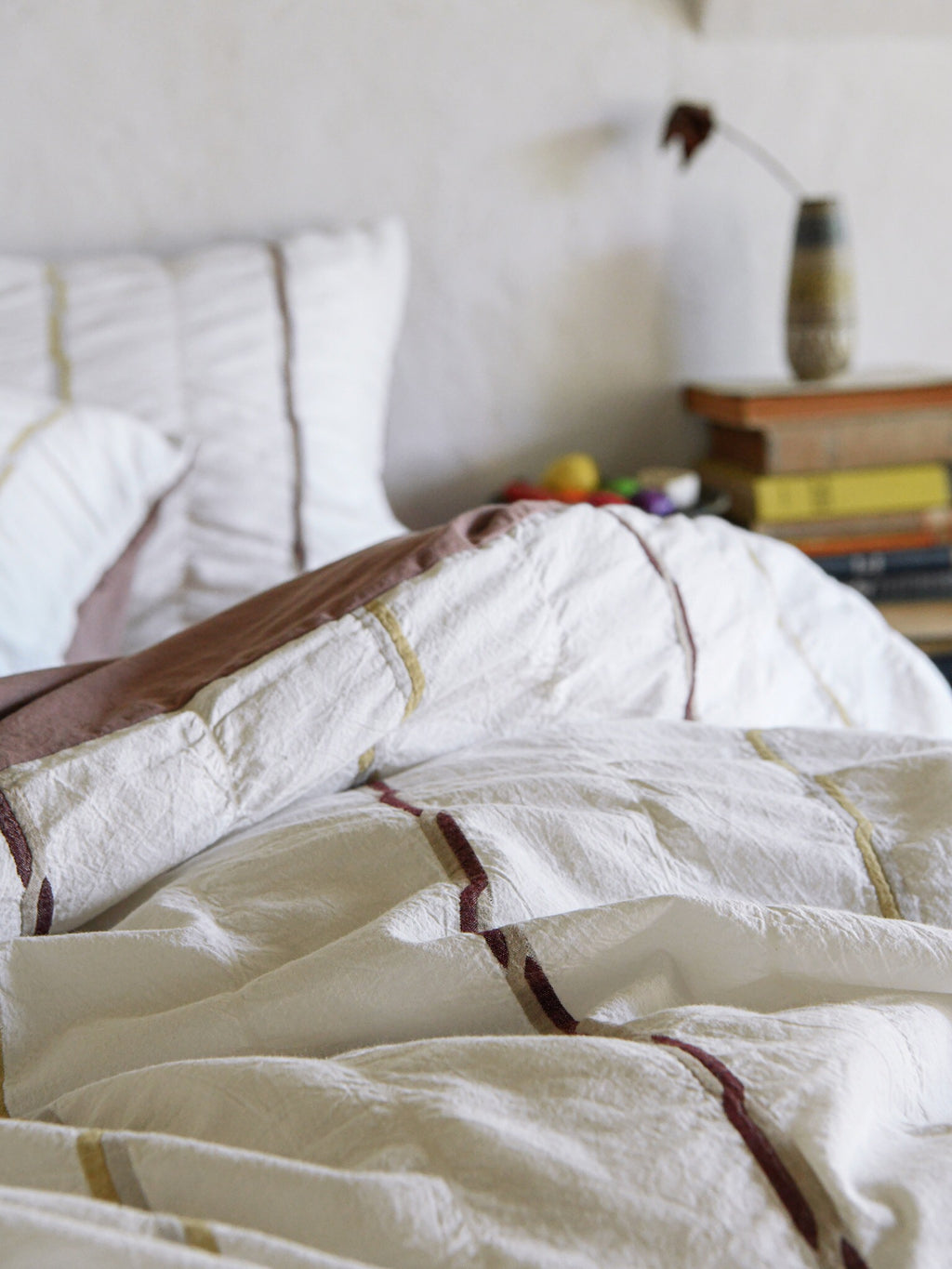 Two-Tone Crinkled Striped Duvet Cover original reference image 9