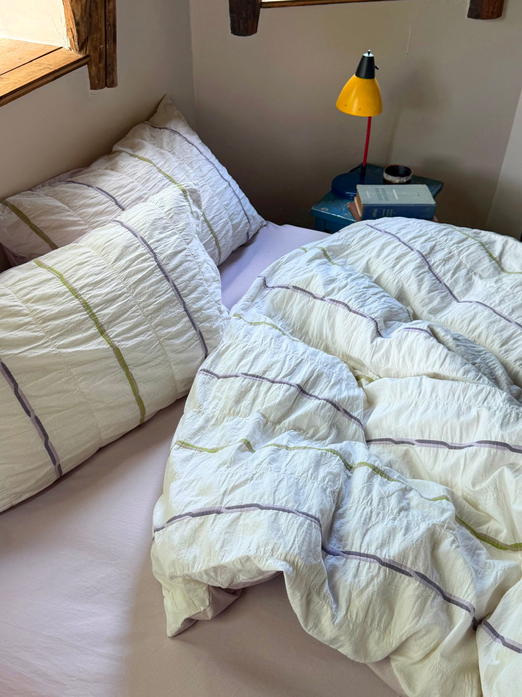 Multicolor Striped Crinkled Fabric Duvet Cover original reference image 8