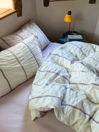 Multicolor Striped Crinkled Fabric Duvet Cover original reference image 8
