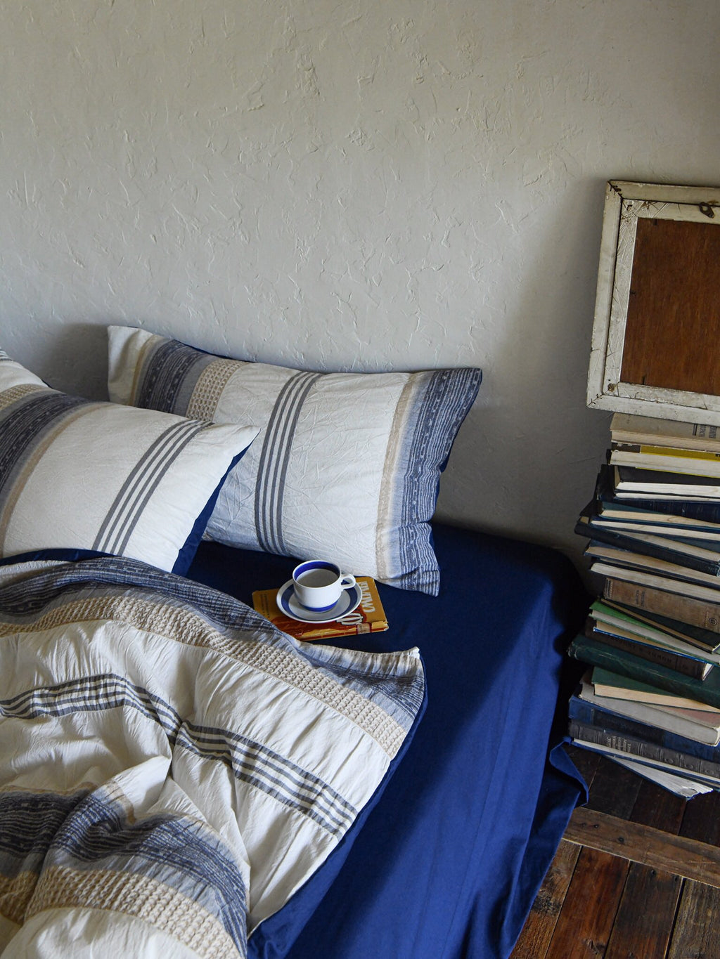 Earth-Toned Striped Textured Duvet Cover original reference image 3