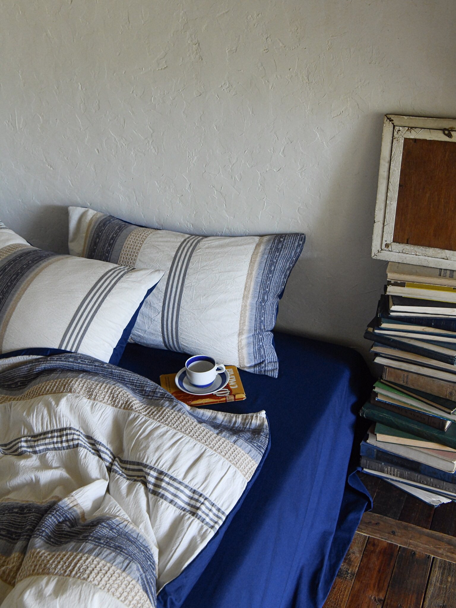 Earth-Toned Striped Textured Duvet Cover original reference image 3