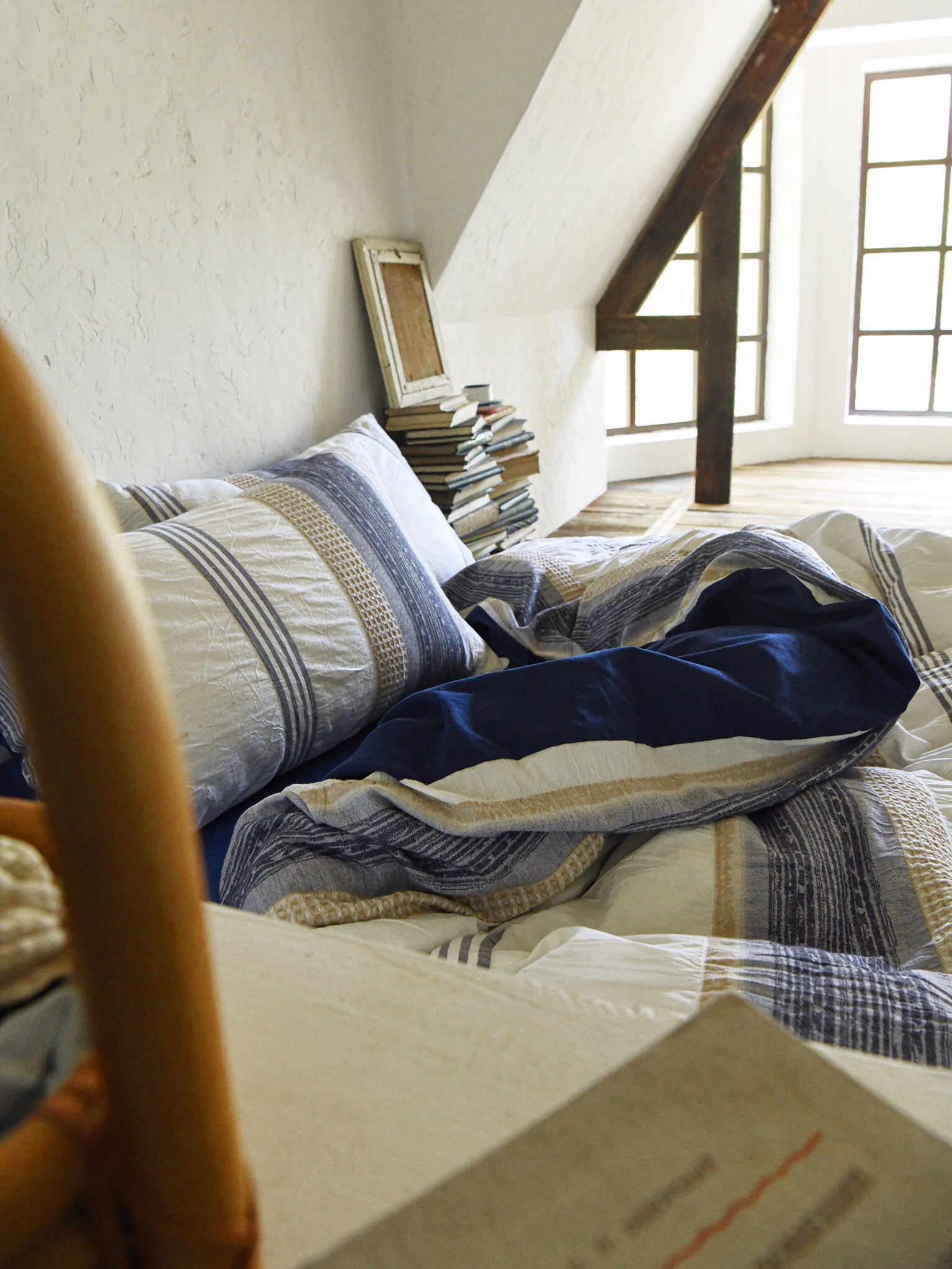 Earth-Toned Striped Textured Duvet Cover original reference image 5